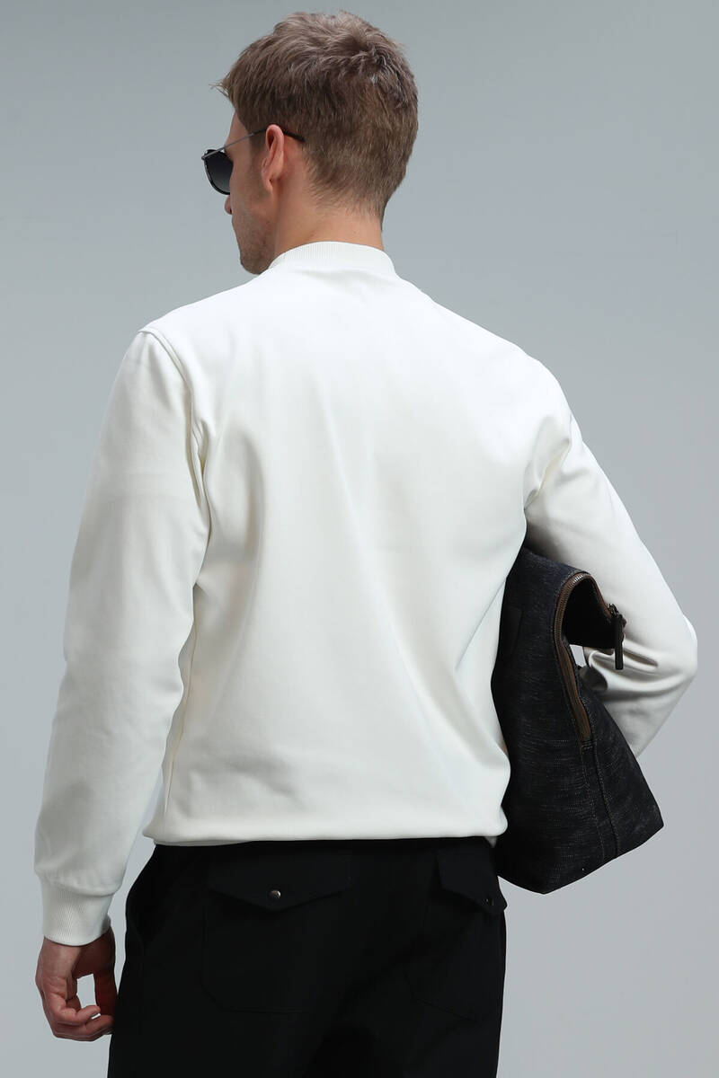 Randal Erkek Sweatshirt Kırık Beyaz - 6