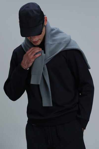 Randal Men's Sweatshirt Navy Blue - LUFIAN (1)