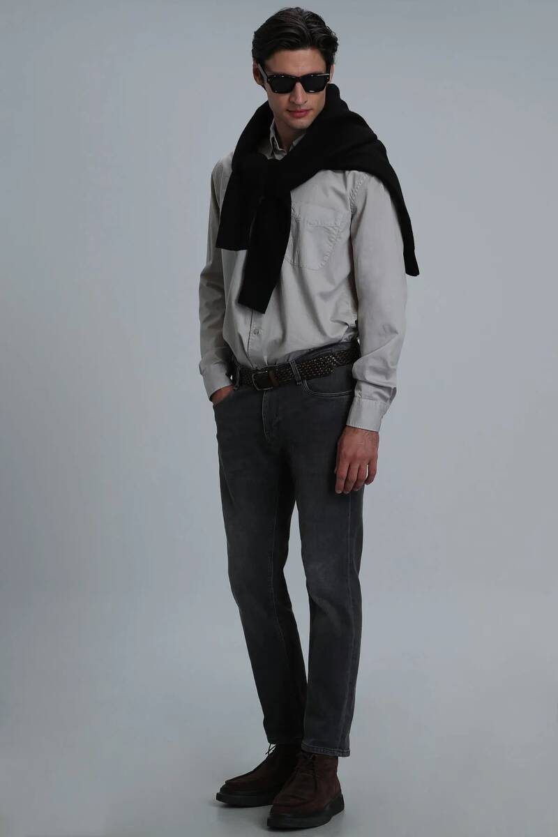 Real Erkek Basic Gömlek Comfort Fit Bej - 4