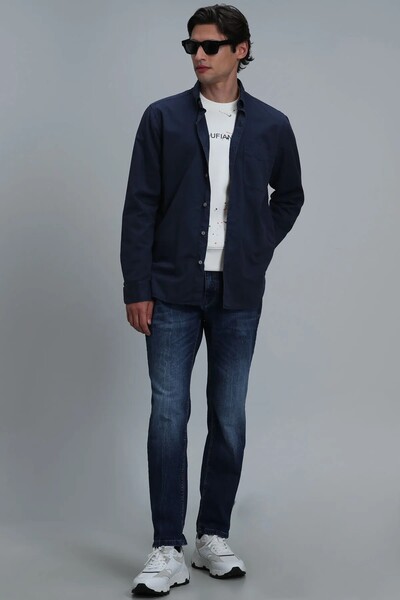 Real Erkek Basic Gömlek Comfort Fit Lacivert - 4