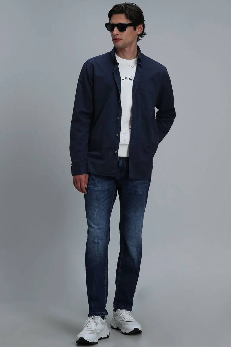 Real Erkek Basic Gömlek Comfort Fit Lacivert - 4