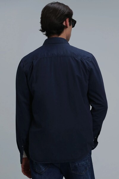 Real Erkek Basic Gömlek Comfort Fit Lacivert - 6