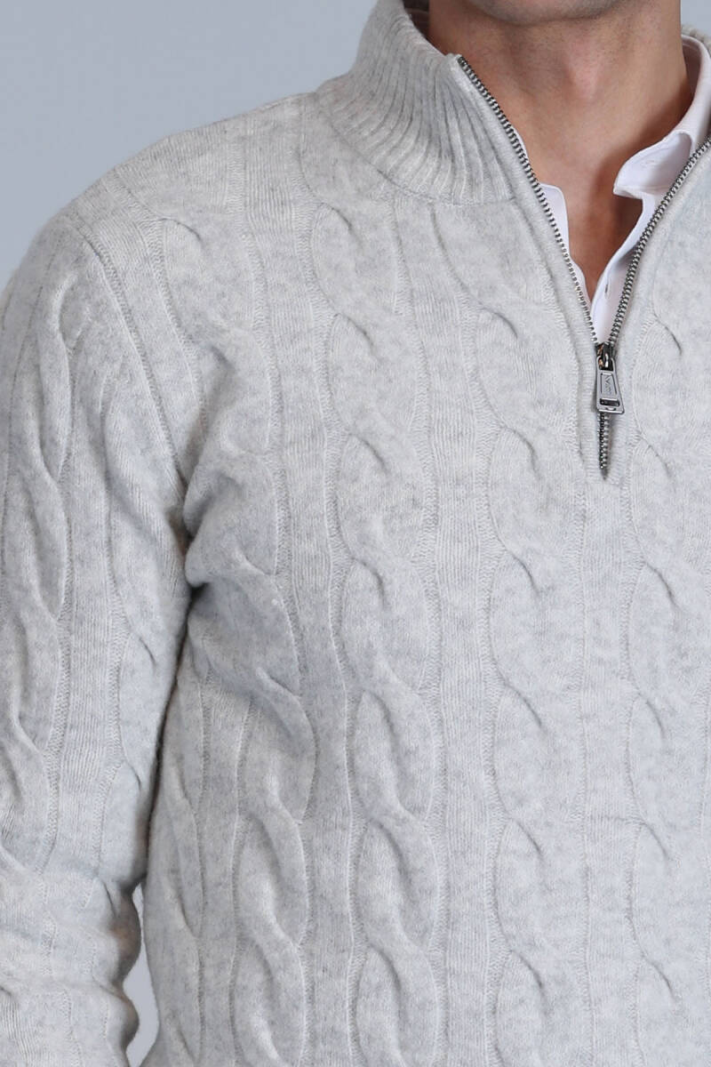 Ricco Erkek Kazak Açık Gri - 3