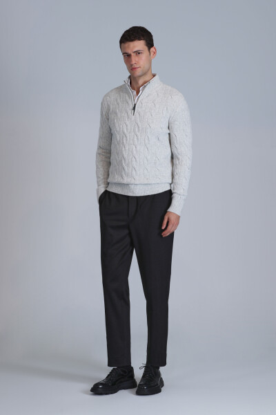 Ricco Erkek Kazak Açık Gri - 4