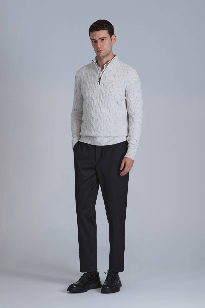 Ricco Erkek Kazak Açık Gri - 4