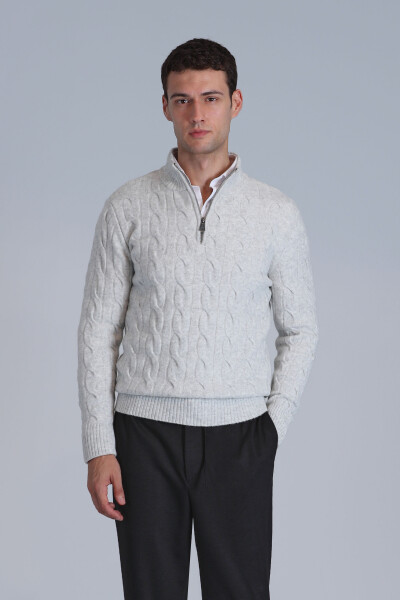 Ricco Men's Sweater Light Gray - LUFIAN