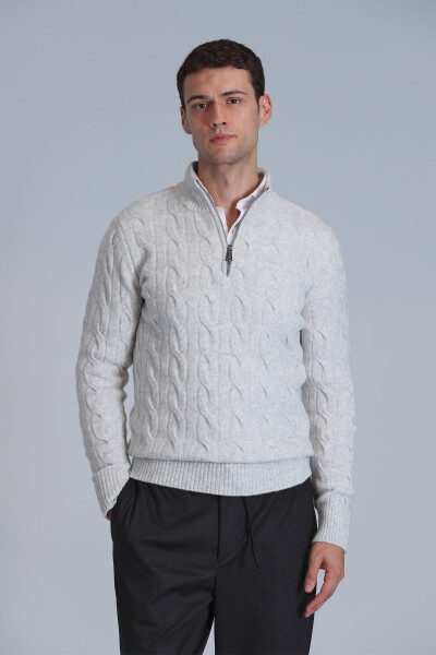 Ricco Men's Sweater Light Gray - LUFIAN (1)
