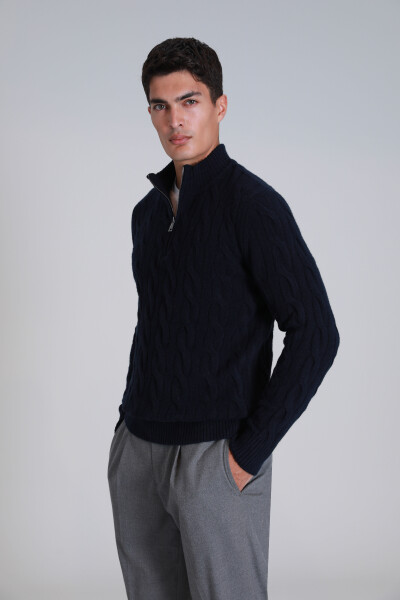 Ricco Men's Sweater Navy Blue - LUFIAN