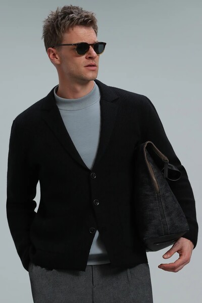 Rich Men's Cardigan Navy Blue - 1
