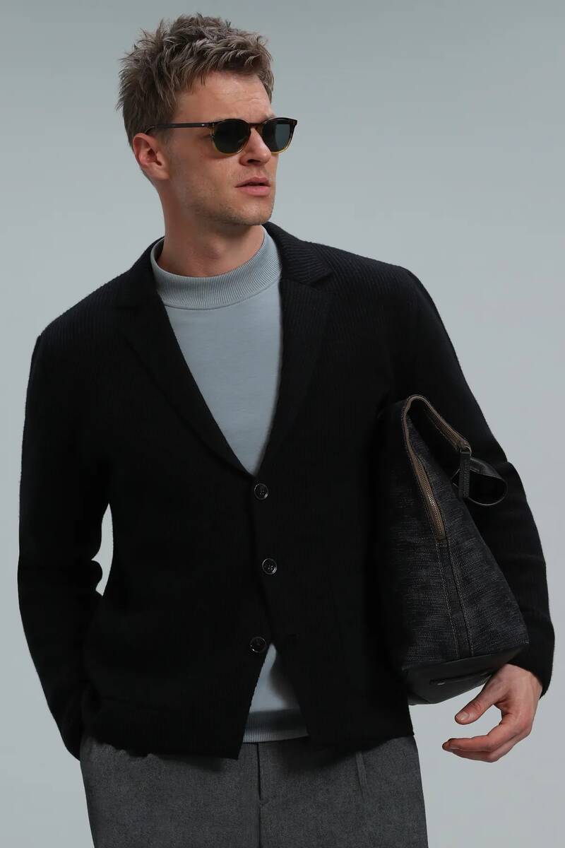 Rich Men's Cardigan Navy Blue - 1