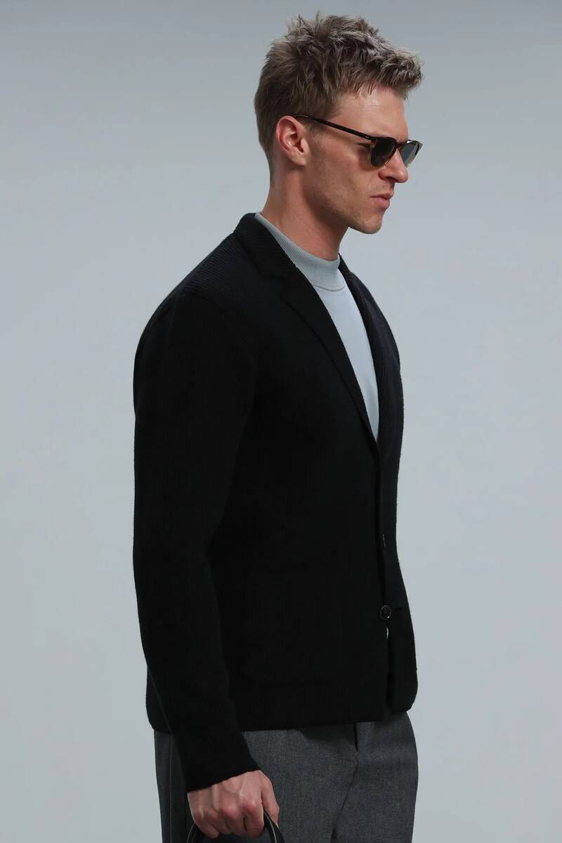 Rich Men's Cardigan Navy Blue - 5