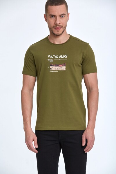Rico Printed Men's T-Shirt Khaki 