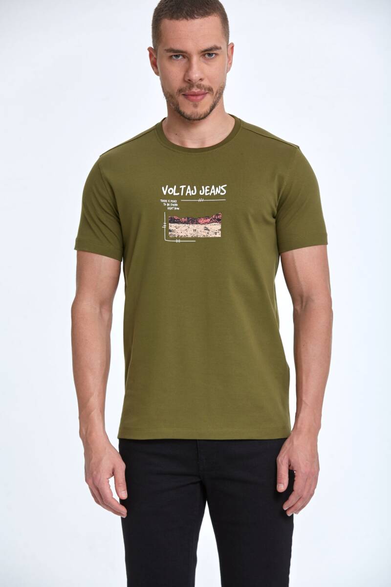 Rico Printed Men's T-Shirt Khaki - 1