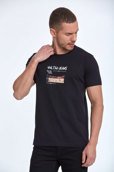 Rico Printed Men's T-Shirt Navy Blue - 1
