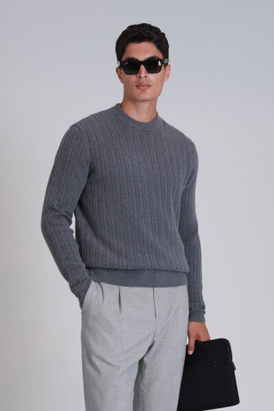 Right Men's Sweater Gray - LUFIAN