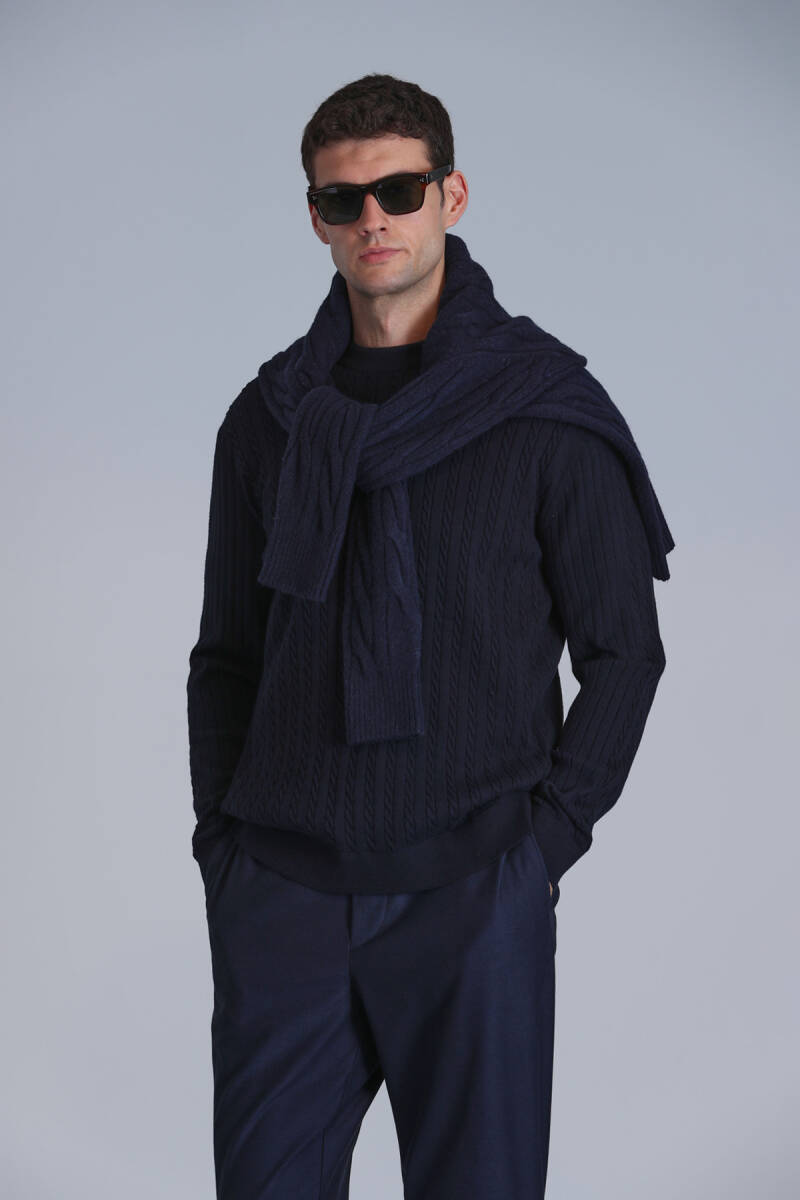 Right Men's Sweater Navy Blue - 1