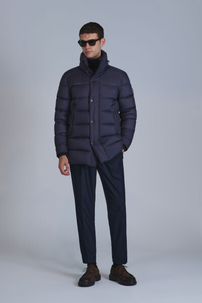 Rild Goose Down Men's Coat Navy Blue - LUFIAN