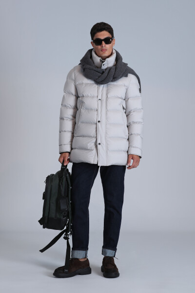 Rild Goose Down Men's Coat Stone - LUFIAN (1)