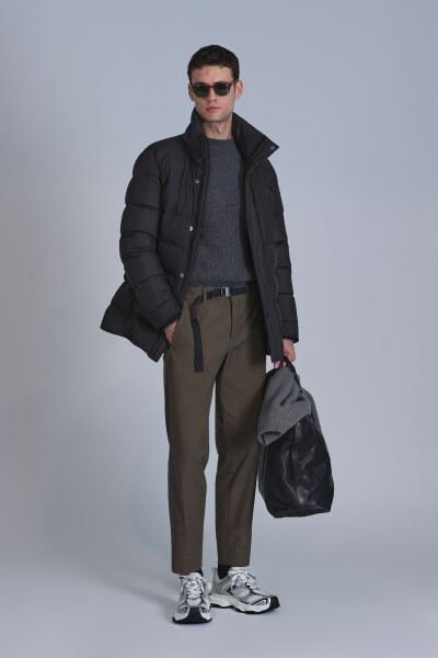 Rild Kaz Tüyü Erkek Mont Siyah - LUFIAN