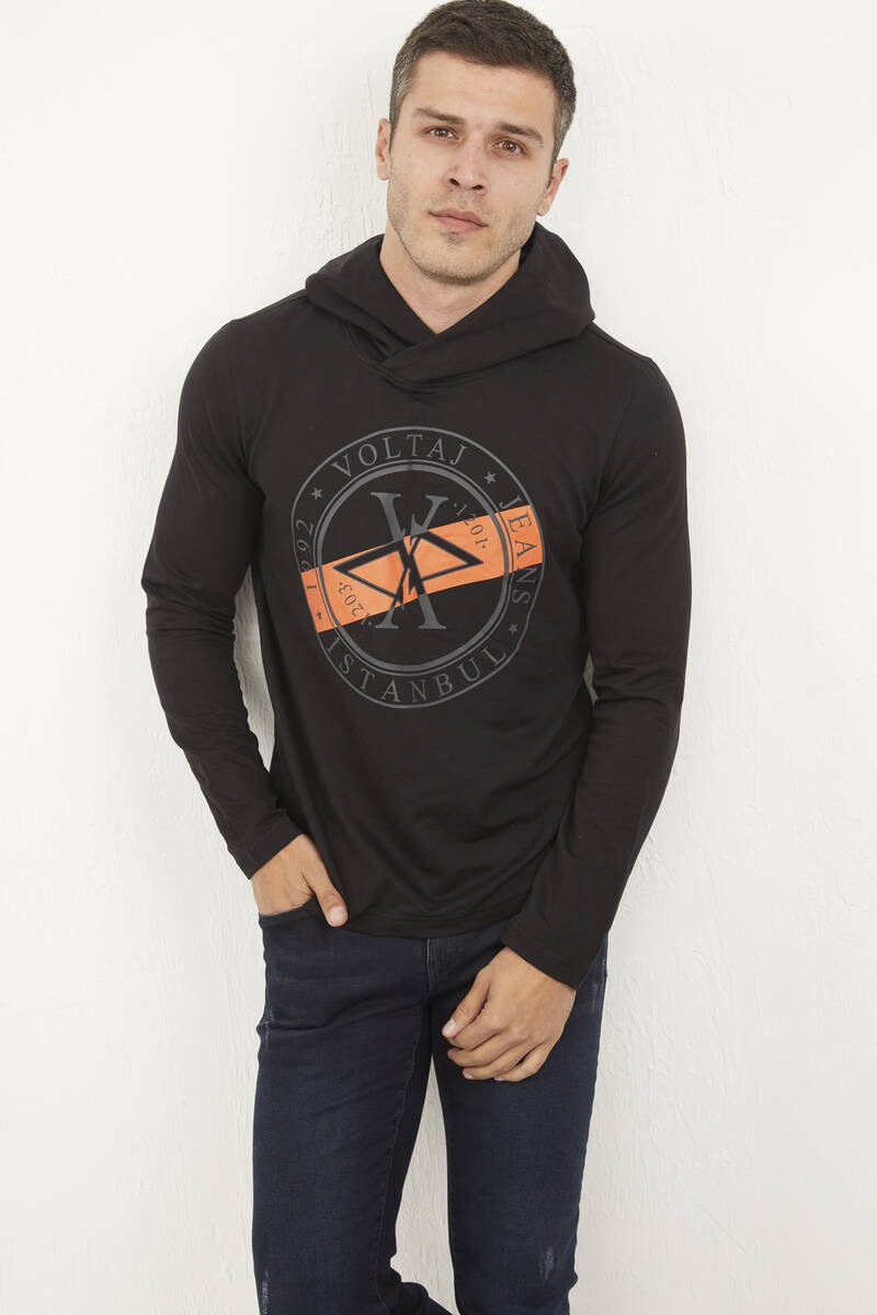 Rio Kapüşonlu Erkek Sweatshirt Siyah - 2