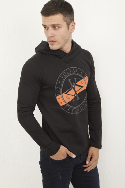 Rio Kapüşonlu Erkek Sweatshirt Siyah - 3