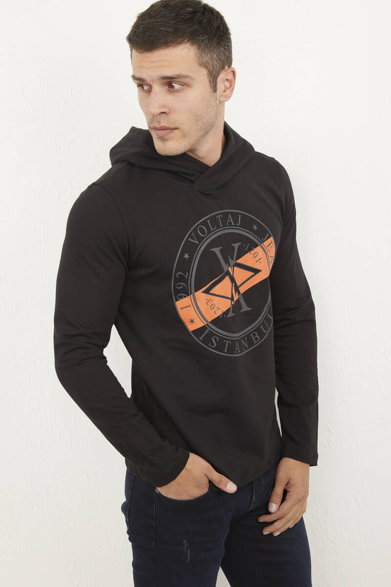 Rio Kapüşonlu Erkek Sweatshirt Siyah - 3