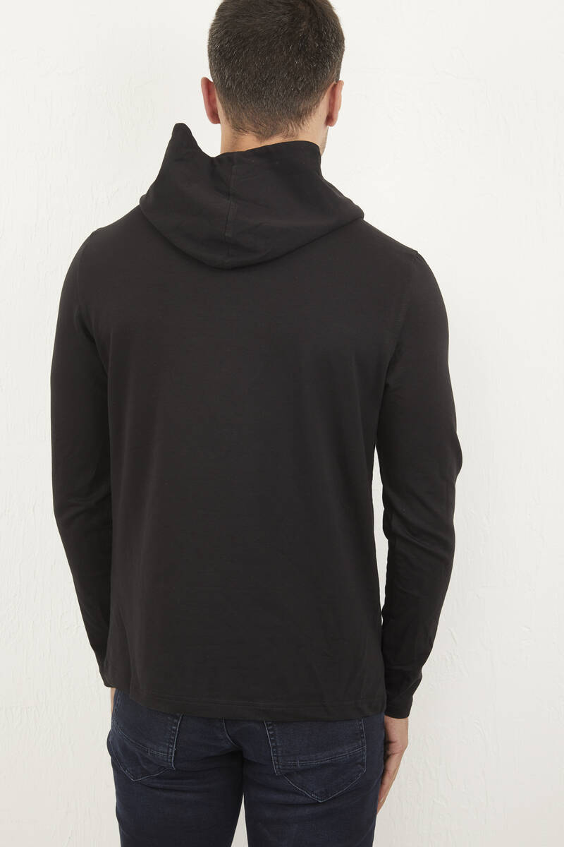 Rio Kapüşonlu Erkek Sweatshirt Siyah - 4
