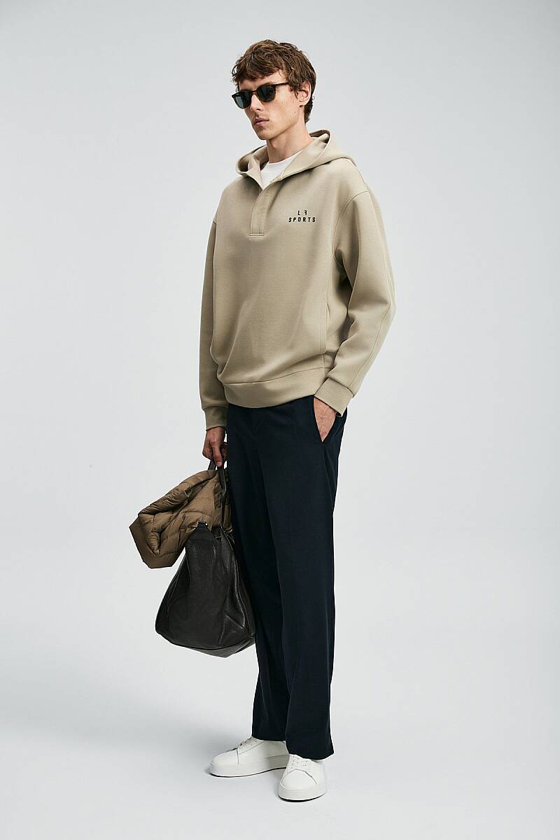 Road Erkek Sweatshirt Açık Bej - 2