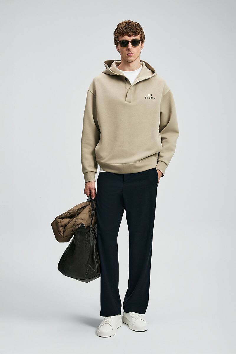 Road Erkek Sweatshirt Açık Bej - 4