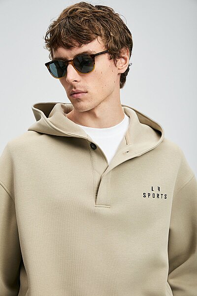 Road Erkek Sweatshirt Açık Bej - 5