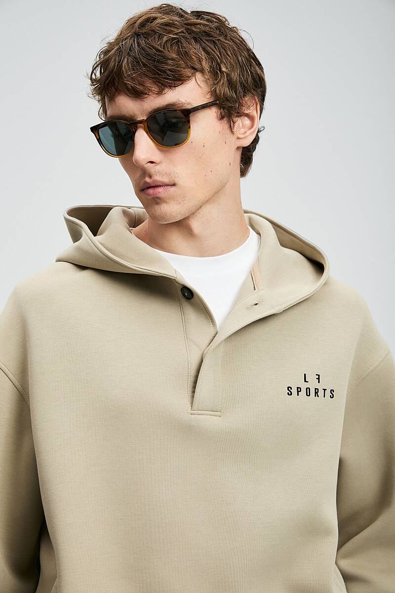 Road Erkek Sweatshirt Açık Bej - 5