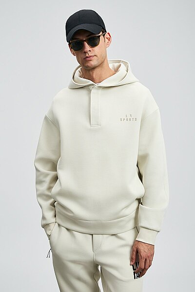 Road Erkek Sweatshirt Kırık Beyaz - LUFIAN