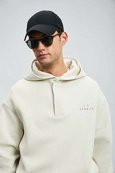 Road Erkek Sweatshirt Kırık Beyaz - 5