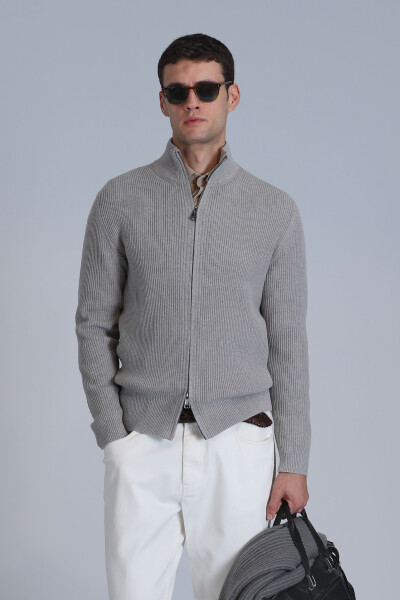 Road Men's Cardigan Mink - LUFIAN