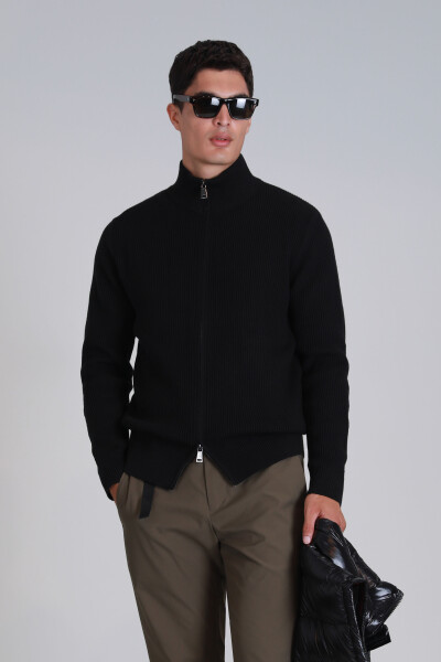 Road Men's Cardigan Black - LUFIAN