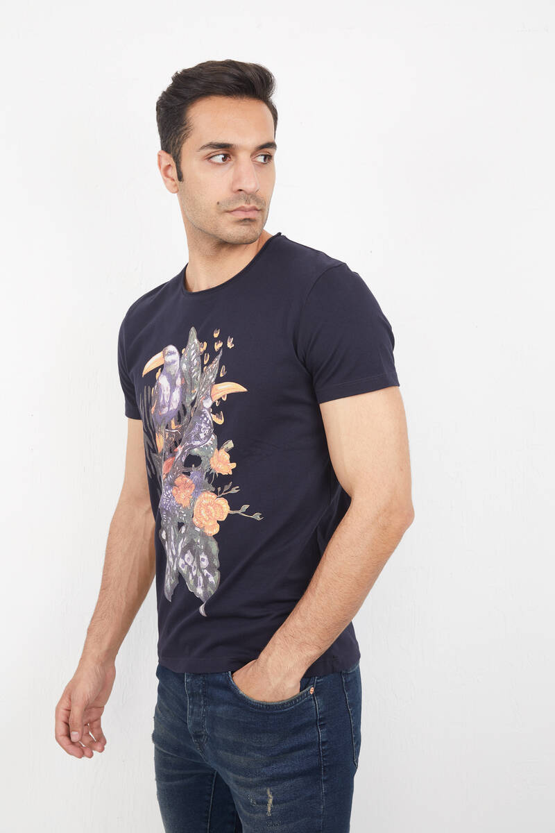 Roam Men's T-Shirt Navy Blue - 2