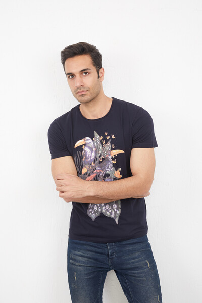 Roam Men's T-Shirt Navy Blue - 3