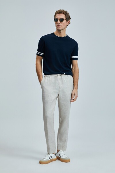 Robert Erkek İpek Karışımlı Kazak Lacivert - LUFIAN