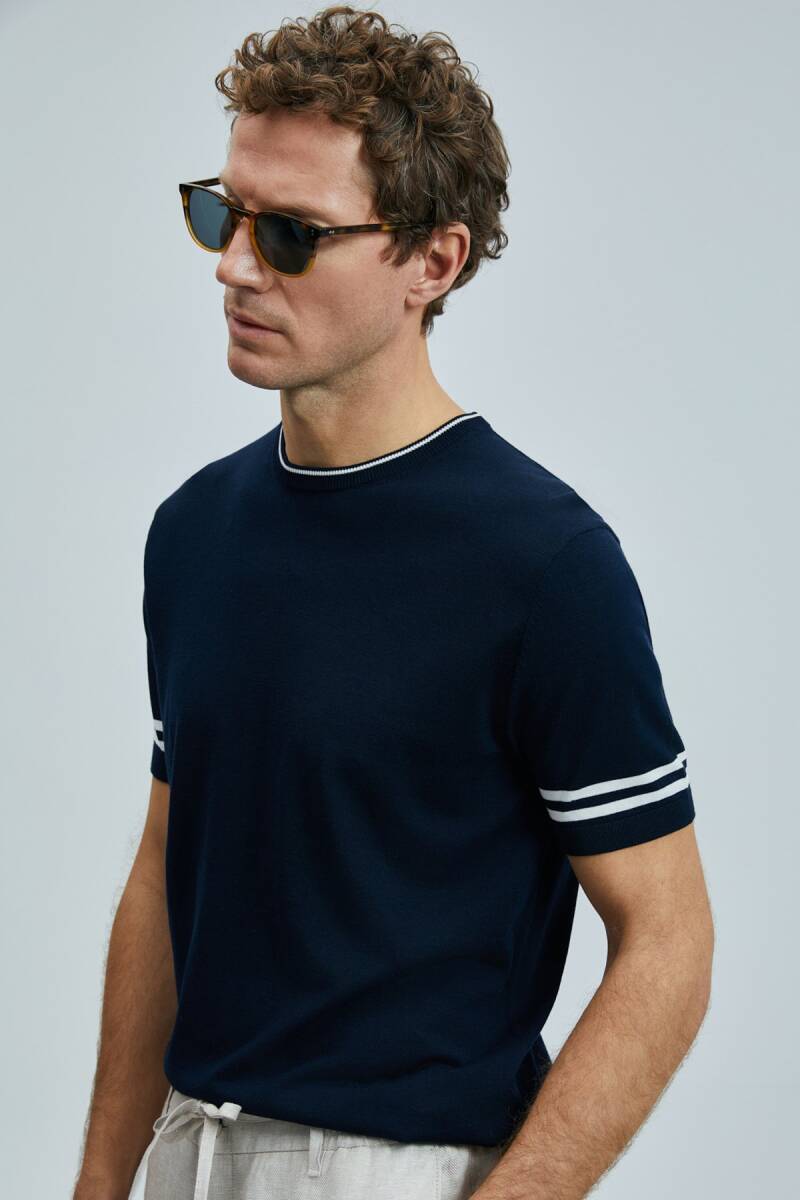 Robert Erkek İpek Karışımlı Kazak Lacivert - 3