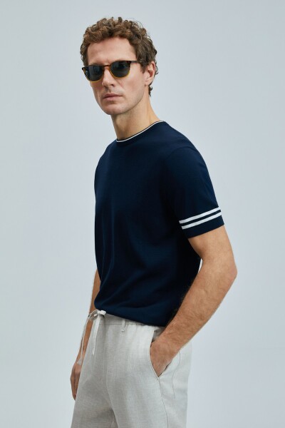 Robert Erkek İpek Karışımlı Kazak Lacivert - 4