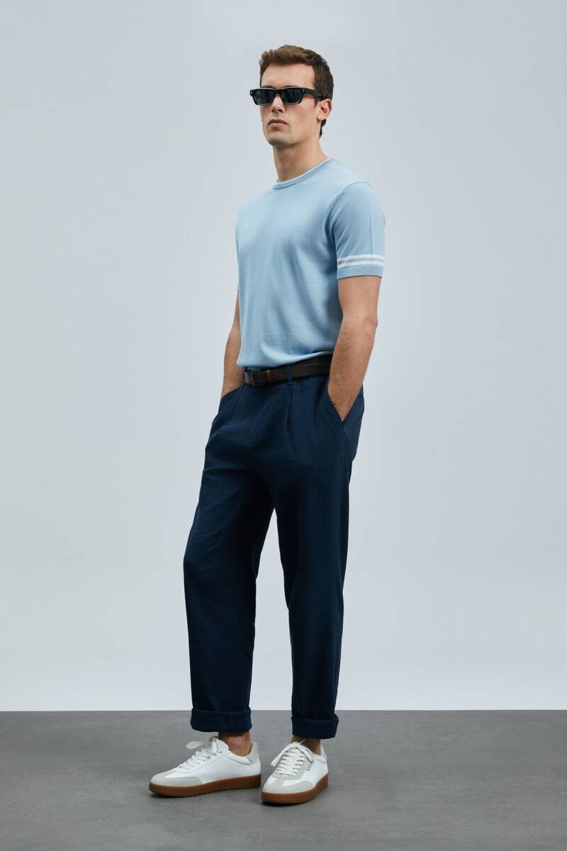 Robert Erkek İpek Karışımlı Kazak Mavi - 2