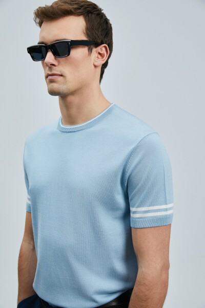 Robert Erkek İpek Karışımlı Kazak Mavi - 3