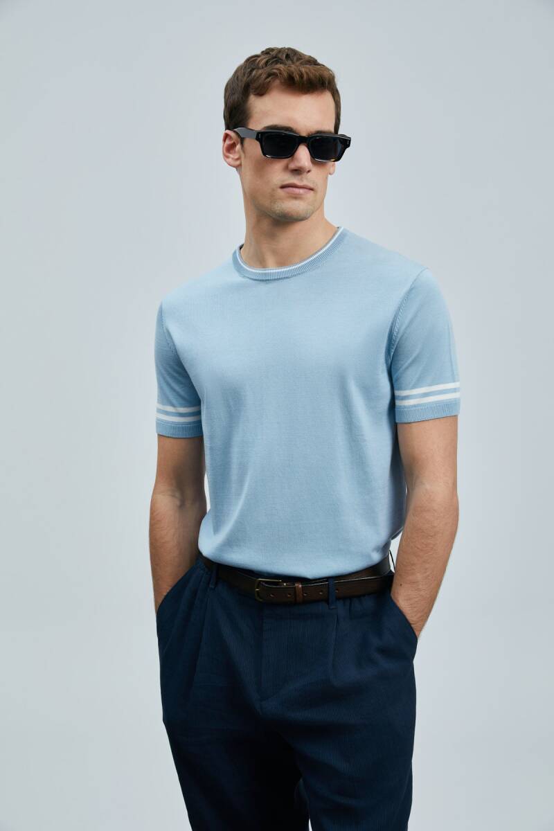 Robert Erkek İpek Karışımlı Kazak Mavi - 5