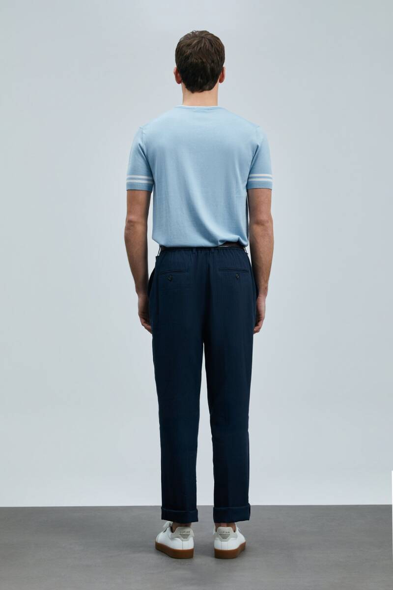 Robert Erkek İpek Karışımlı Kazak Mavi - 6