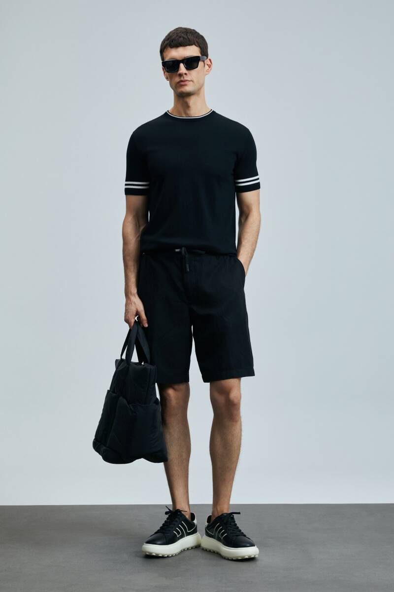 Robert Erkek İpek Karışımlı Kazak Siyah - 1