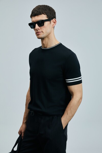 Robert Erkek İpek Karışımlı Kazak Siyah - 4