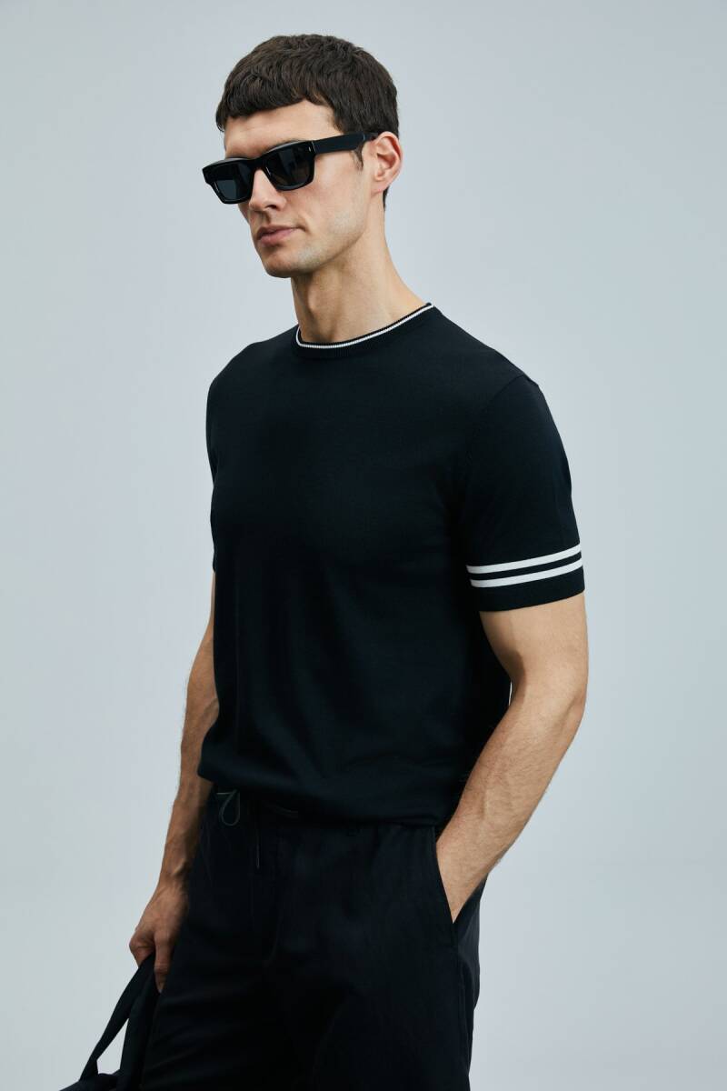 Robert Erkek İpek Karışımlı Kazak Siyah - 4