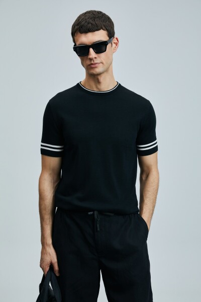 Robert Erkek İpek Karışımlı Kazak Siyah - 5