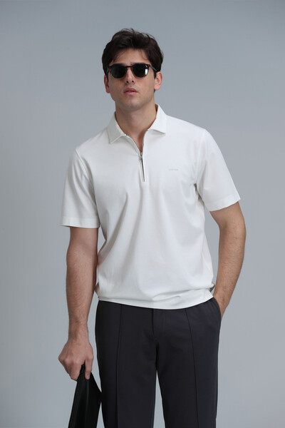 Robert Smart Men's Polo T-Shirt Off White 