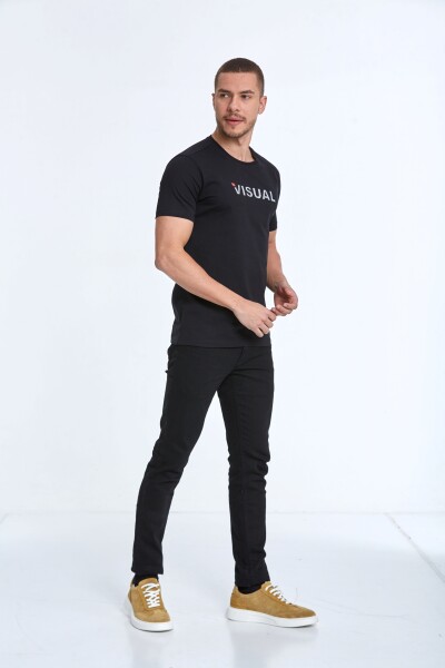 Rosa Baskılı Erkek Tişört Lacivert - 3